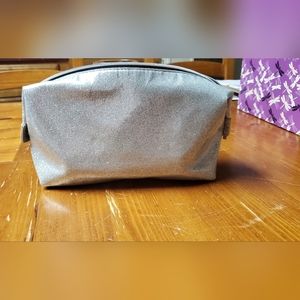 Lancome Silver glitter Cosmetic bag 11"x6"
